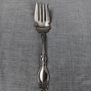 J.B.Cross Silver Plate Serving Fork Ornate Art Deco Style Vintage Replacement
